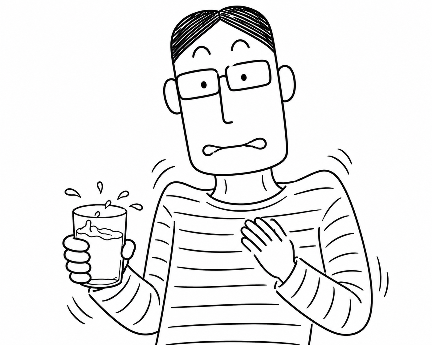しゃっくり のイラスト