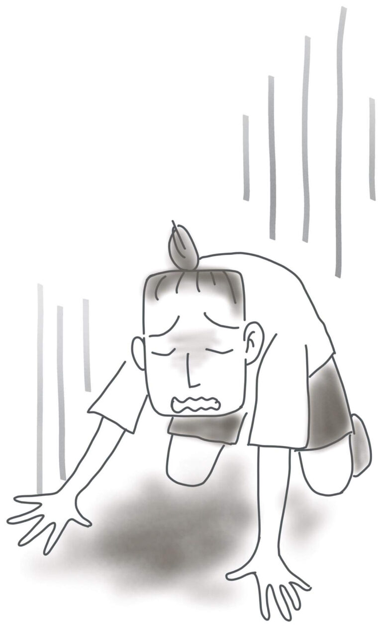 がっくりのイラスト