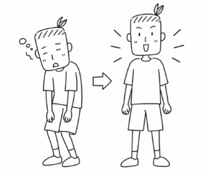 しゃっきり のイラスト