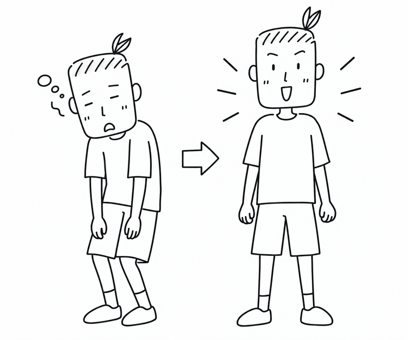 しゃっきり のイラスト